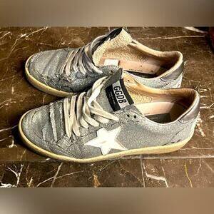 Golden Goose Silver Glitter ballstars 37